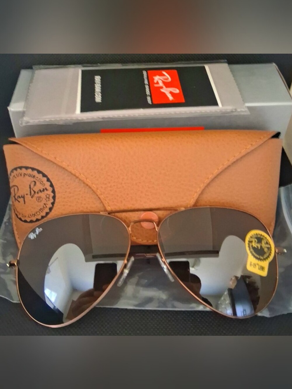NEW Ray Ban RB3026 62mm Aviator Brown Lens Brown Frame Sunglasses
